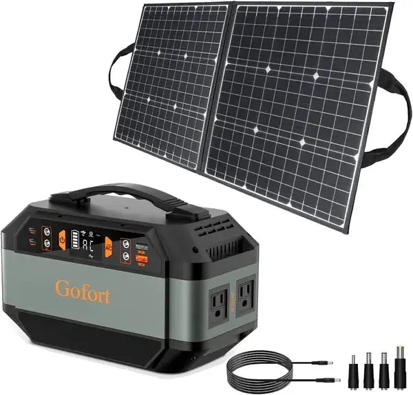 GOFORT 330W Portable Power Station;  299Wh Solar Generator Backup Power Compatible With 100W 18V Portable Solar Panel;  Foldable Solar Charger With USB;  18V DC;  QC 3.0 Output Weselleverythingnow