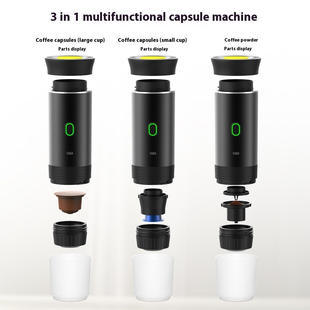3-in-1 Portable Espresso Maker — Travel Coffee Machine