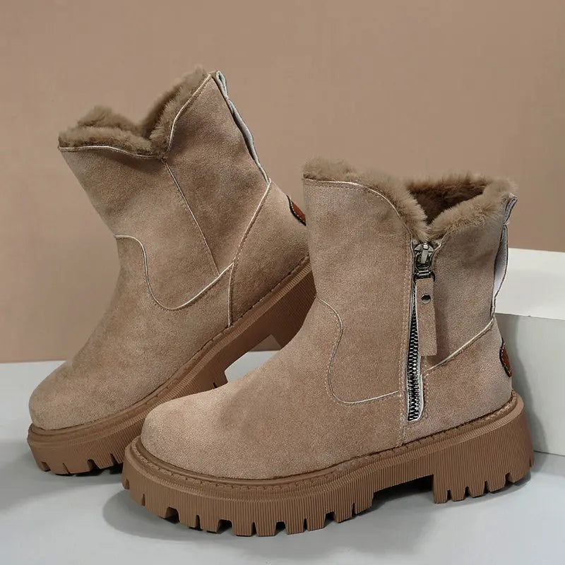 Thick Plush Snow Boots Women Faux Suede Non-slip Winter Shoes Weselleverythingnow