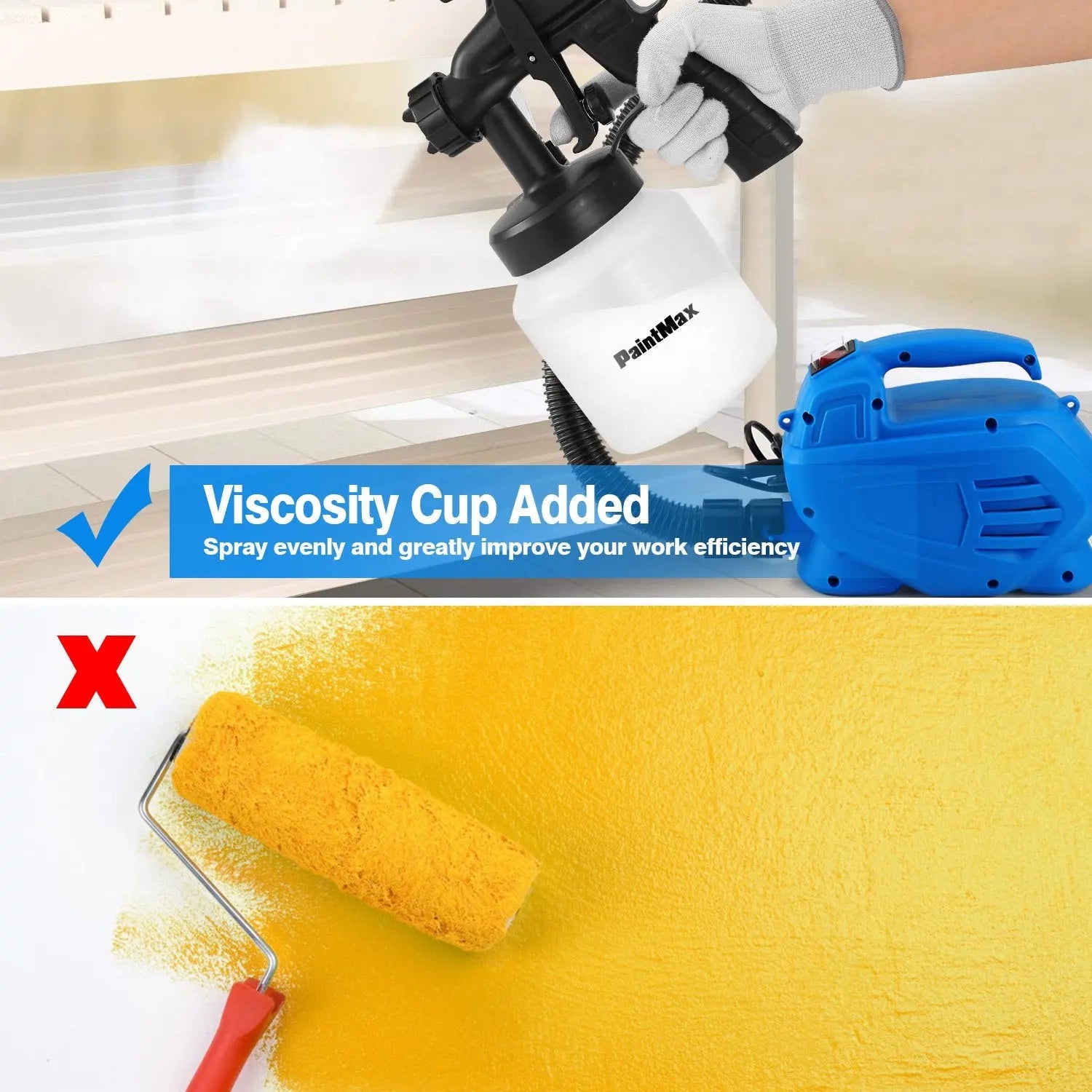 800ML Paint Spray Painter For Spring 650W Paint Sprayer Machine 800ML Per Min Output Oil Primer Water Sprayer With 3 Spraying Patterns Motor Strap Detachable Container Home Garden Decoration Weselleverythingnow