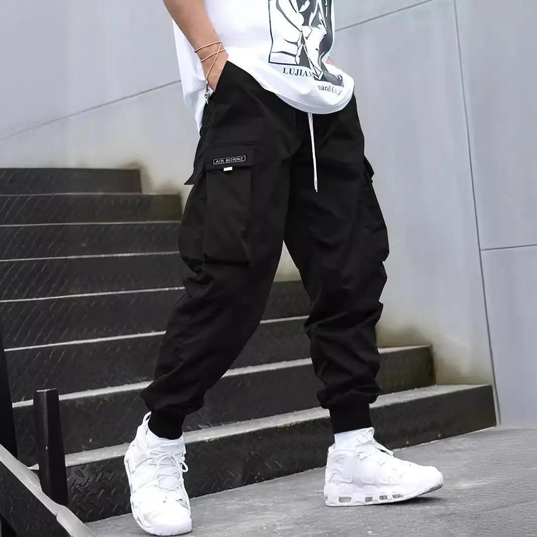 Multi-pocket Cargo Pants Men's Casual Hip-Hop Drawstring Trousers Outdoor Streetwear Sports Pant Weselleverythingnow