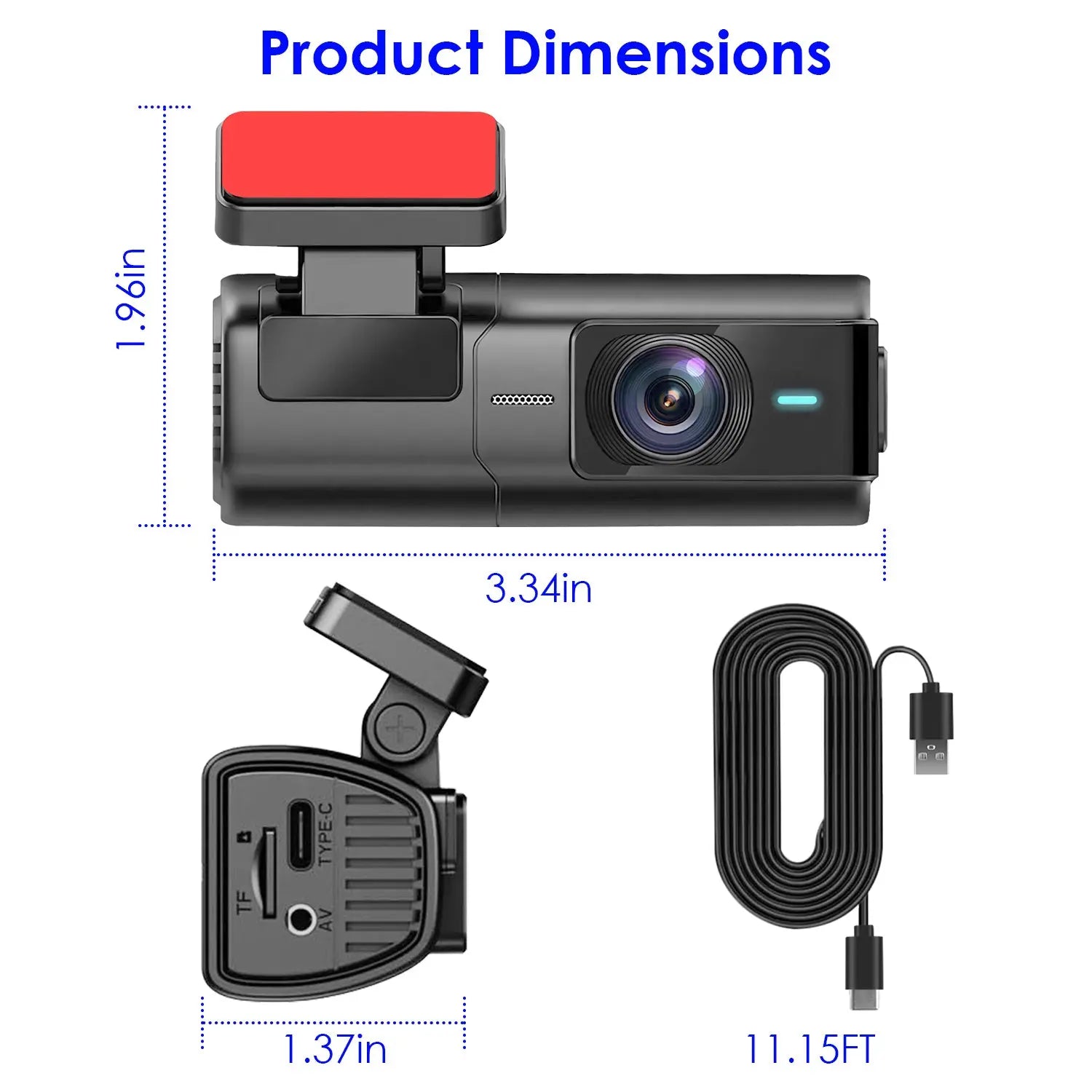 1Pc 2K HD Front Dash Cam For Car With IPS Screen Night Vision Loop Recording Included 32G Storage Card 140 Degree Wide Angle WiFi App Control Front Dashcam Weselleverythingnow