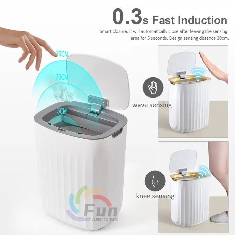 Smart Trash Can With Lid For Bedroom And Living Room Kitchen Storage Box Trash Can Induction Small Car Box Automatic Smart Dustbin Smart Trash Bin Weselleverythingnow
