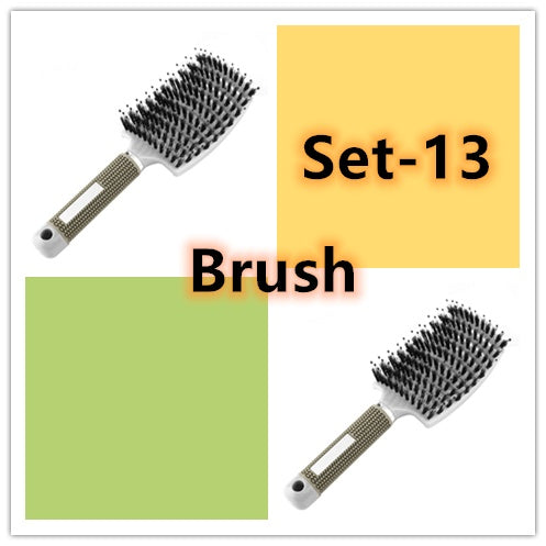 Women Detangler Hair Brush Bristle Nylon Scalp Massage