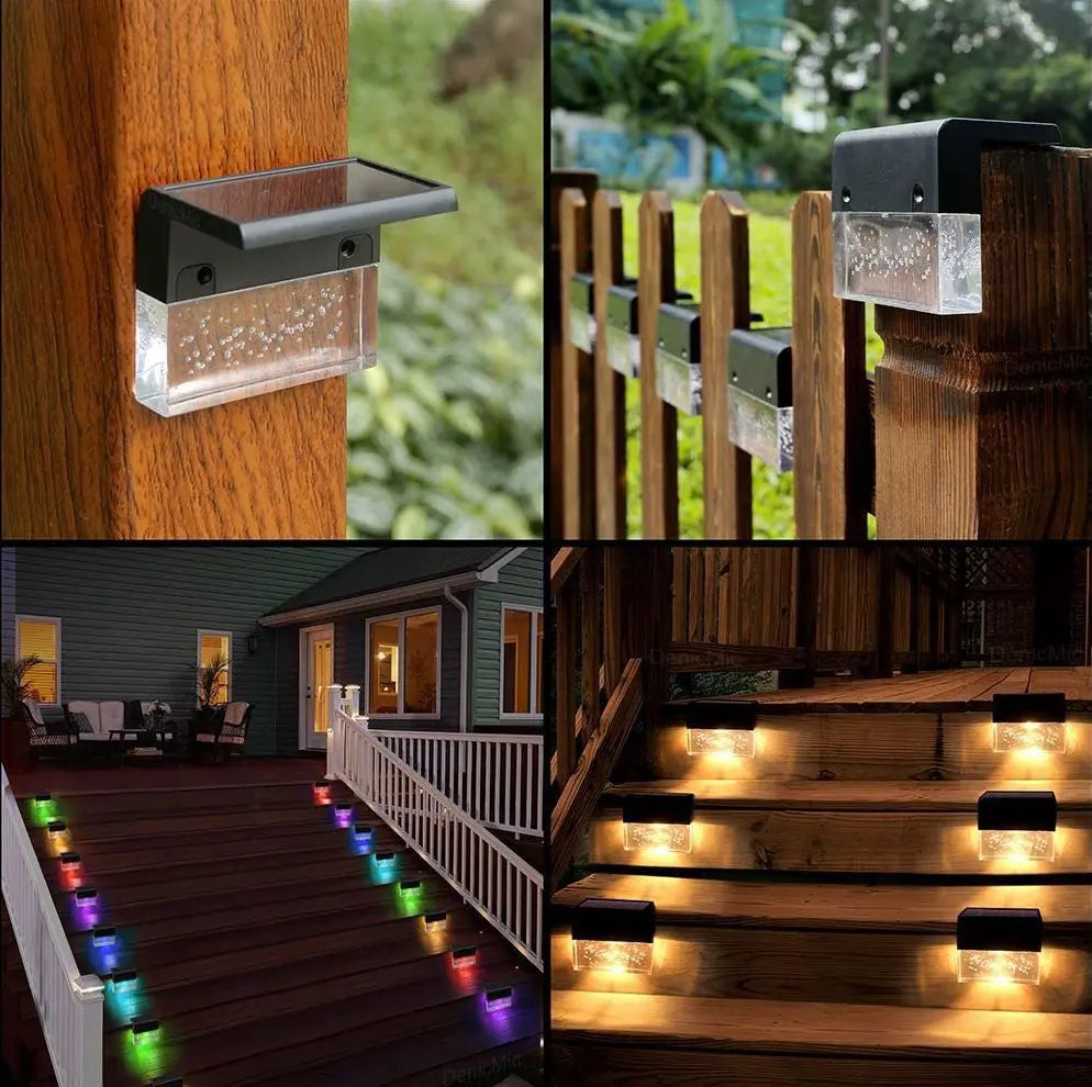 Waterproof New RGB LED Solar Light Step Fence Light Weselleverythingnow