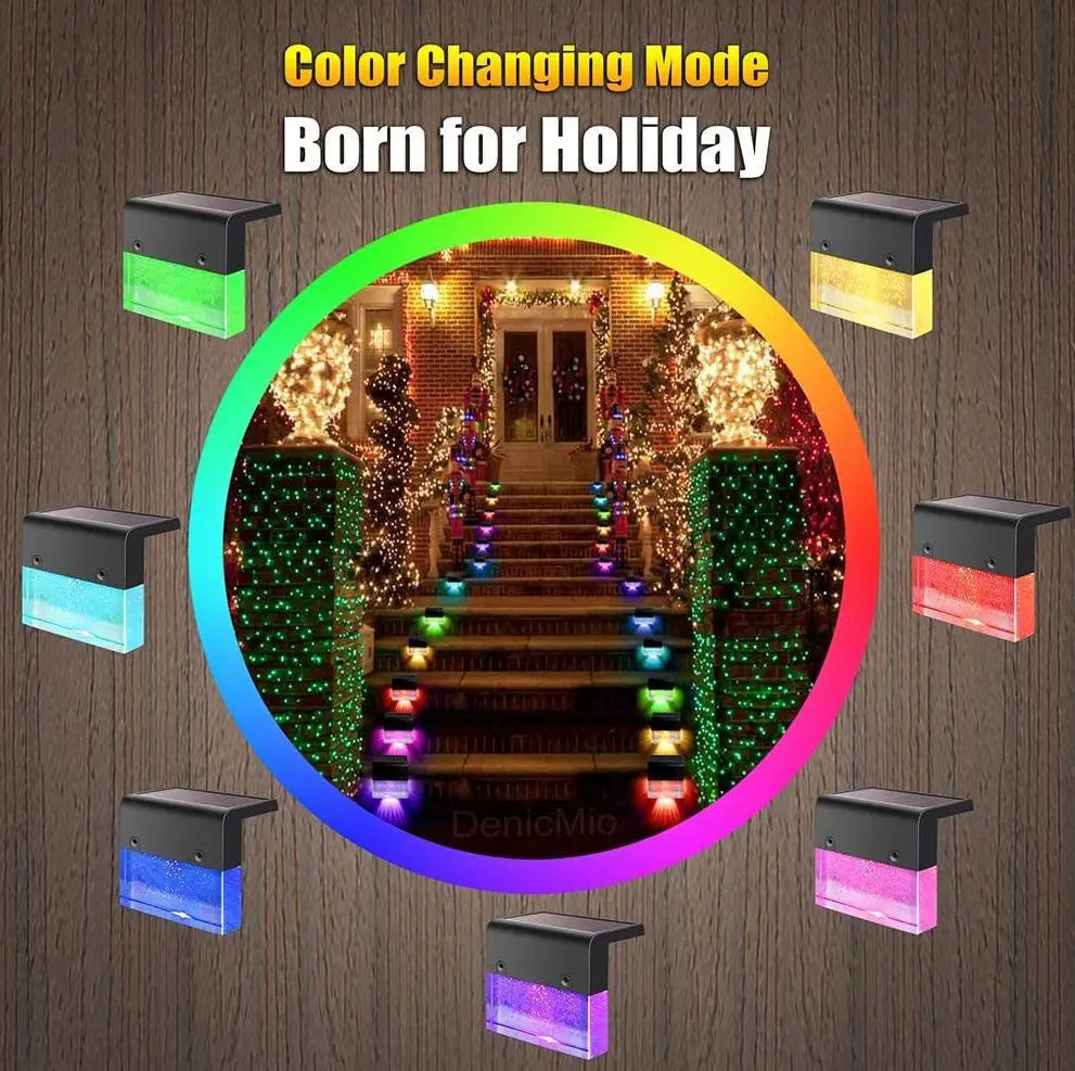 Waterproof New RGB LED Solar Light Step Fence Light Weselleverythingnow