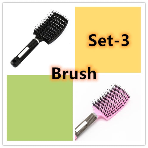 Women Detangler Hair Brush Bristle Nylon Scalp Massage