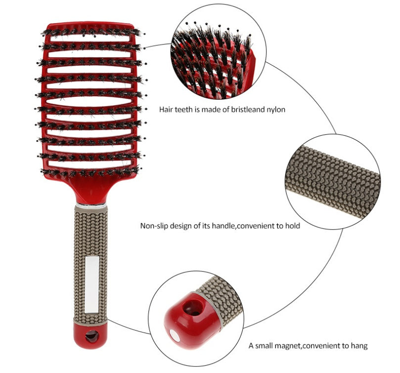 Women Detangler Hair Brush Bristle Nylon Scalp Massage