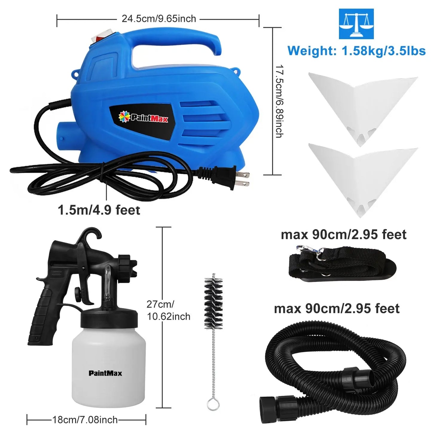 800ML Paint Spray Painter For Spring 650W Paint Sprayer Machine 800ML Per Min Output Oil Primer Water Sprayer With 3 Spraying Patterns Motor Strap Detachable Container Home Garden Decoration Weselleverythingnow