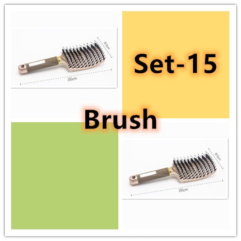 Women Detangler Hair Brush Bristle Nylon Scalp Massage