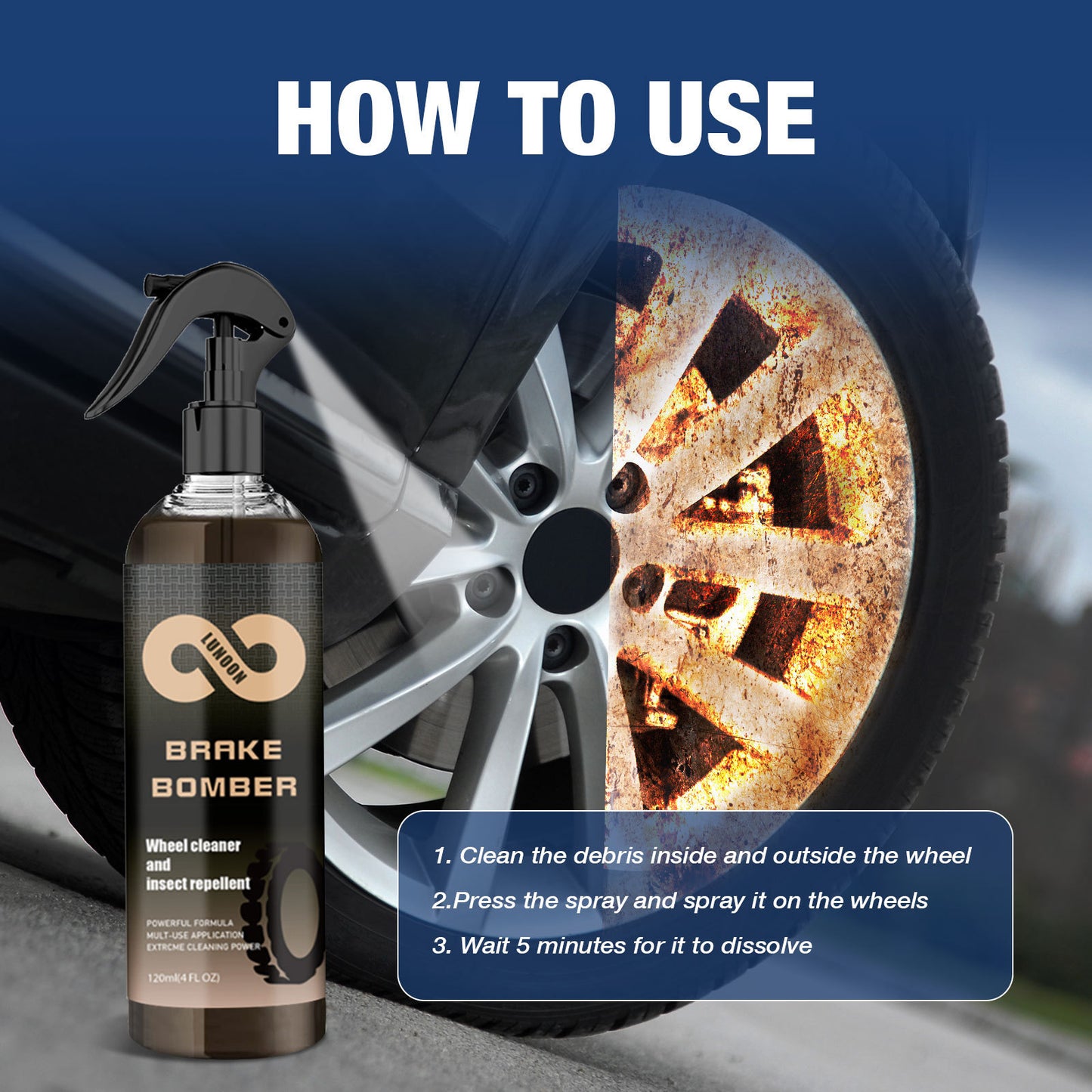Car Brake Cleanser Car Brake Disc Rust Removal Brilliant Polish Repair Wheel Abnormal Sound Cleaner