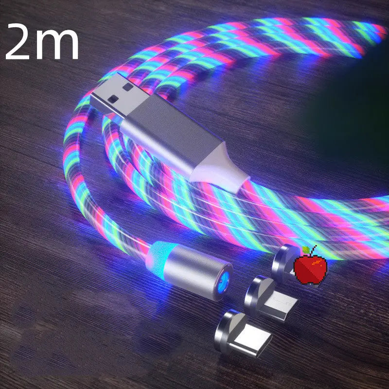Magnetic Charging Cable Streamer Fast Charging Cable Lighting Micro USB Cable LED Magnet Charger Type-C Cable Weselleverythingnow