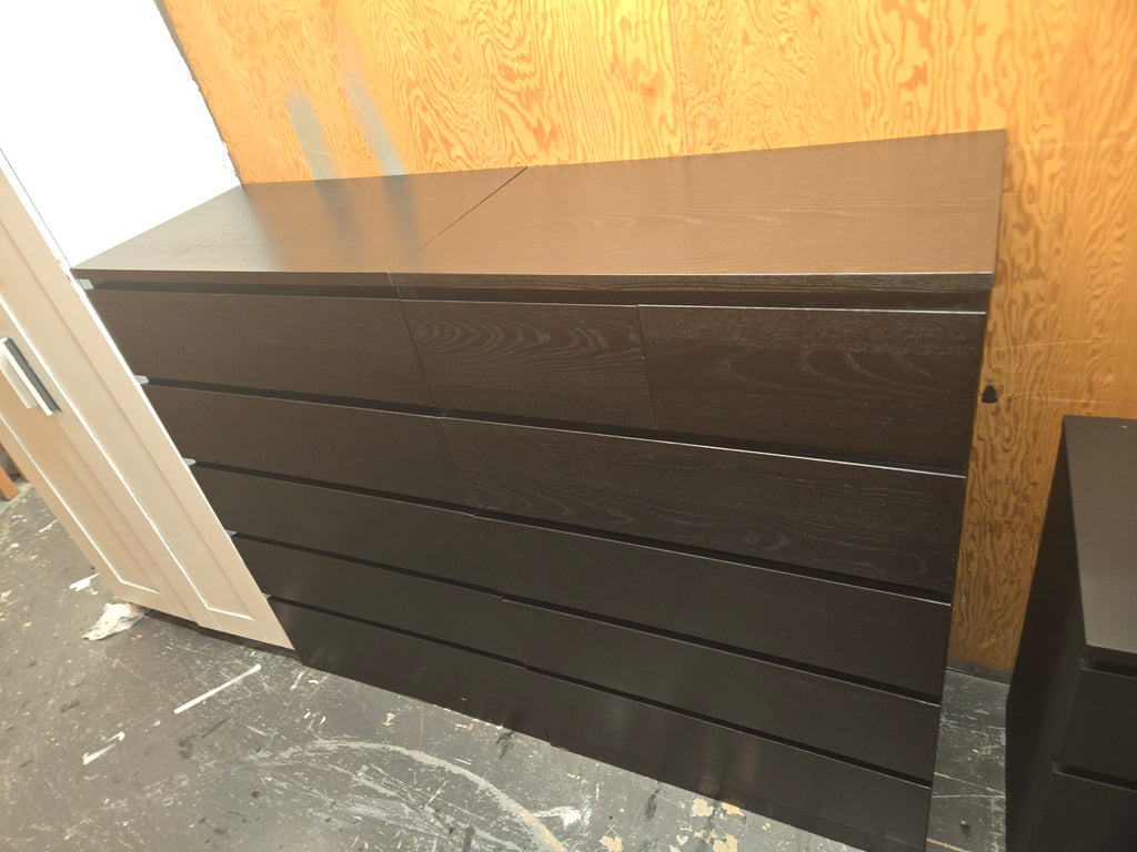 MALM 6 DRAW DRESSER WHITE OR BLACK