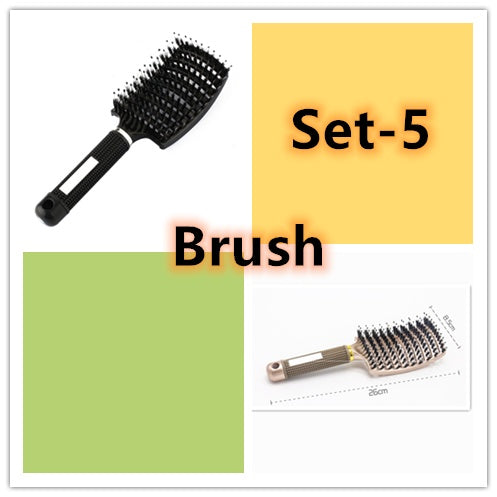 Women Detangler Hair Brush Bristle Nylon Scalp Massage