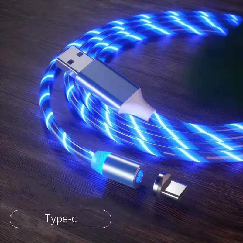 Magnetic Charging Cable Streamer Fast Charging Cable Lighting Micro USB Cable LED Magnet Charger Type-C Cable Weselleverythingnow