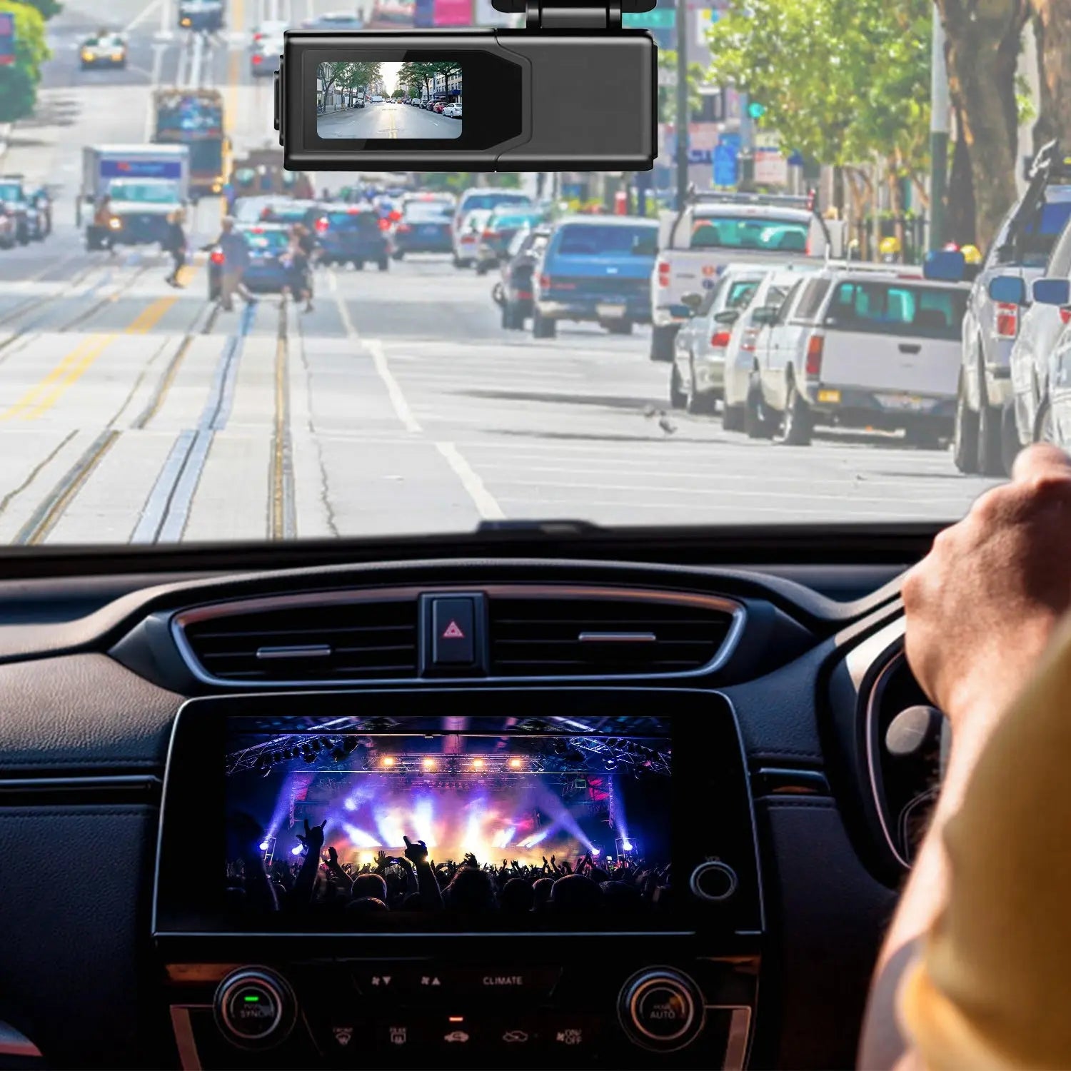 1Pc 2K HD Front Dash Cam For Car With IPS Screen Night Vision Loop Recording Included 32G Storage Card 140 Degree Wide Angle WiFi App Control Front Dashcam Weselleverythingnow