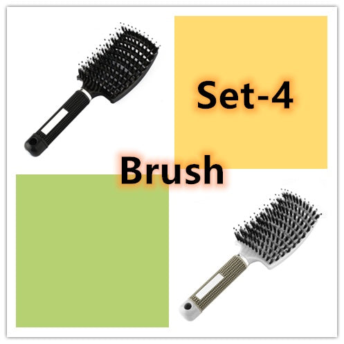Women Detangler Hair Brush Bristle Nylon Scalp Massage