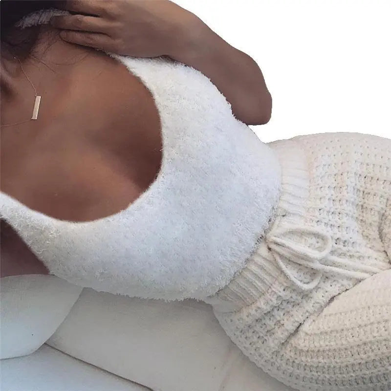 3pcs Womens Clothing Long Sleeve Crop Tank Top And Drawstring Shorts Pajama Set Weselleverythingnow