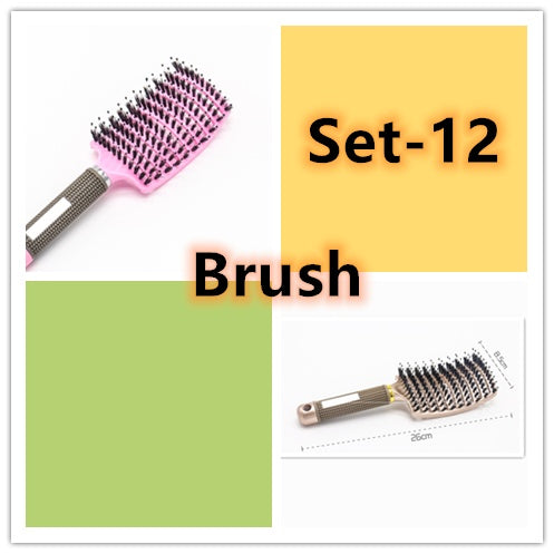 Women Detangler Hair Brush Bristle Nylon Scalp Massage