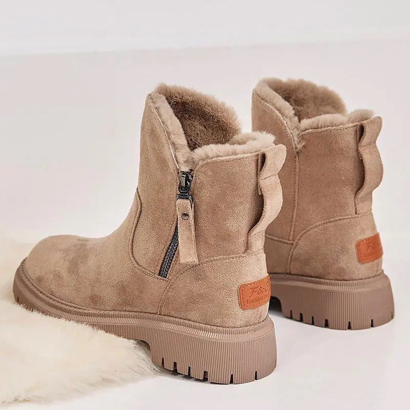 Thick Plush Snow Boots Women Faux Suede Non-slip Winter Shoes Weselleverythingnow