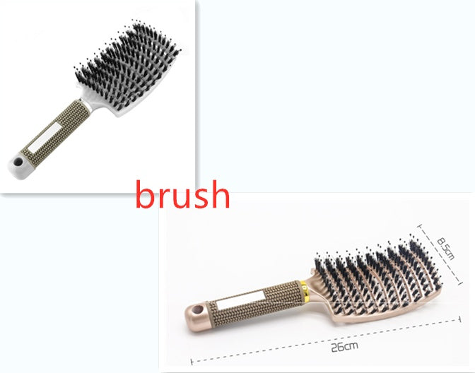 Women Detangler Hair Brush Bristle Nylon Scalp Massage