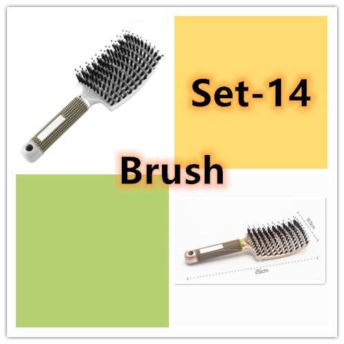 Women Detangler Hair Brush Bristle Nylon Scalp Massage