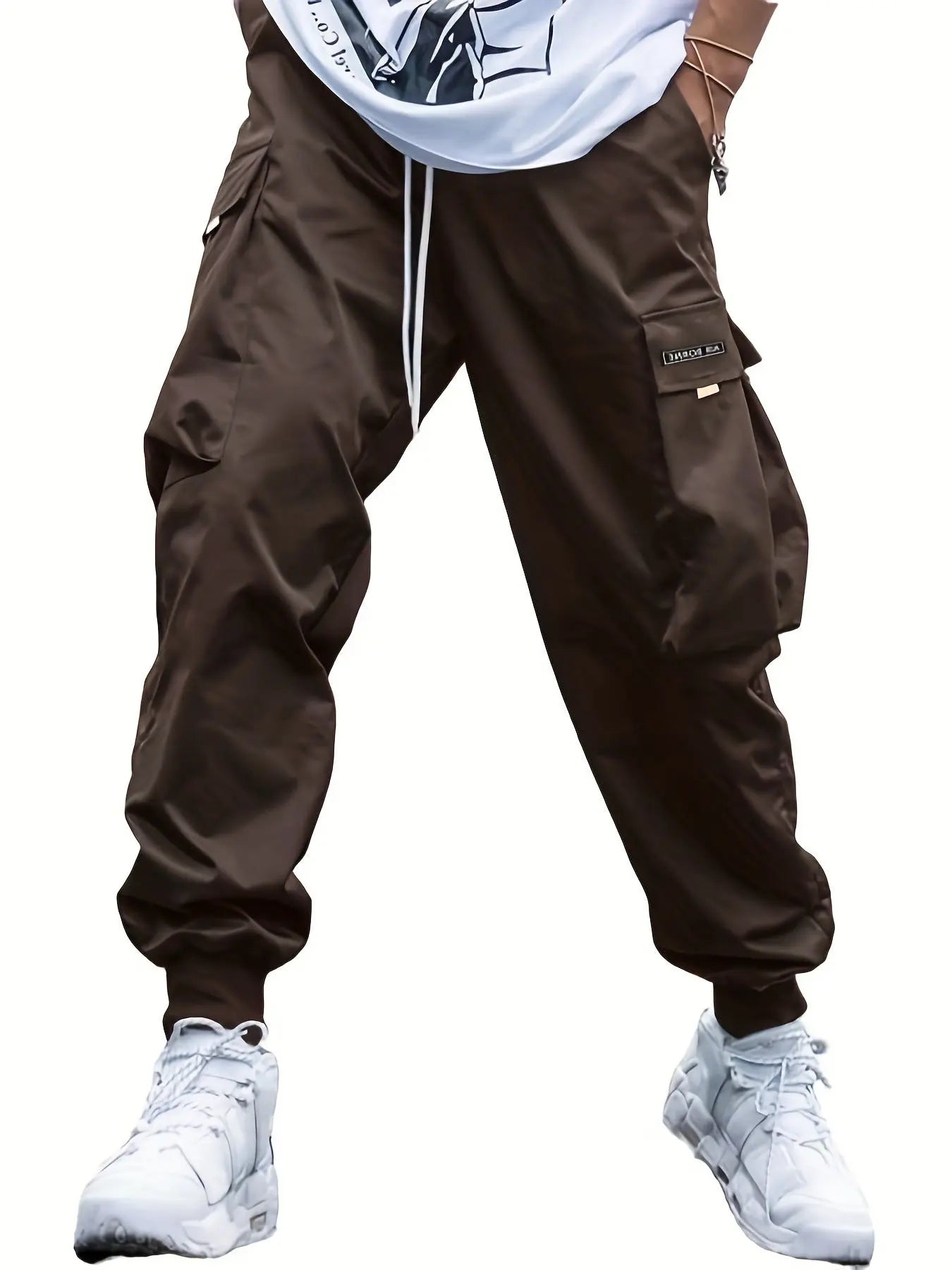 Multi-pocket Cargo Pants Men's Casual Hip-Hop Drawstring Trousers Outdoor Streetwear Sports Pant Weselleverythingnow