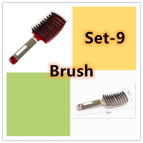 Women Detangler Hair Brush Bristle Nylon Scalp Massage