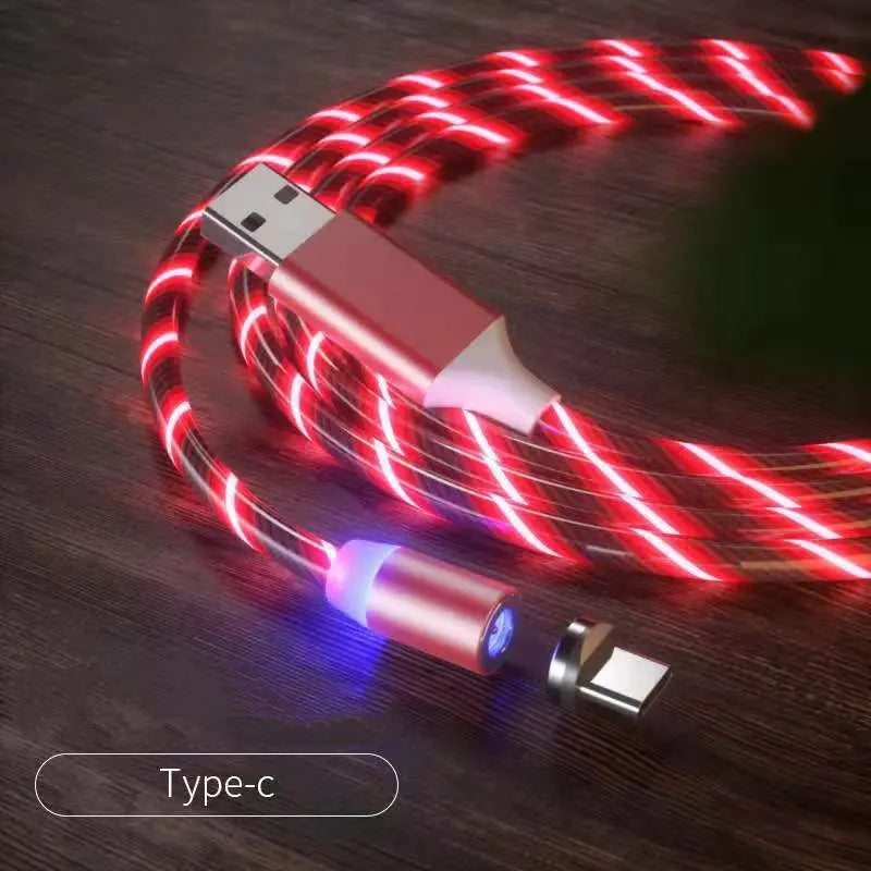 Magnetic Charging Cable Streamer Fast Charging Cable Lighting Micro USB Cable LED Magnet Charger Type-C Cable Weselleverythingnow