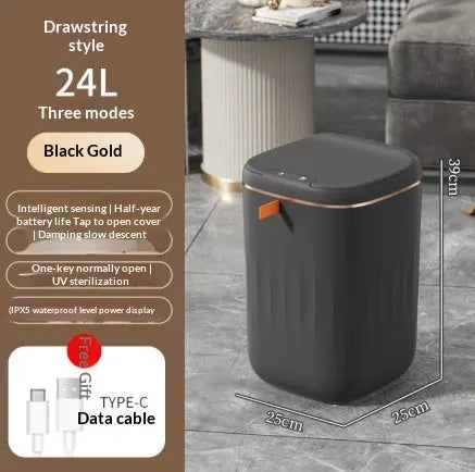 Smart Trash Can With Lid For Bedroom And Living Room Kitchen Storage Box Trash Can Induction Small Car Box Automatic Smart Dustbin Smart Trash Bin Weselleverythingnow