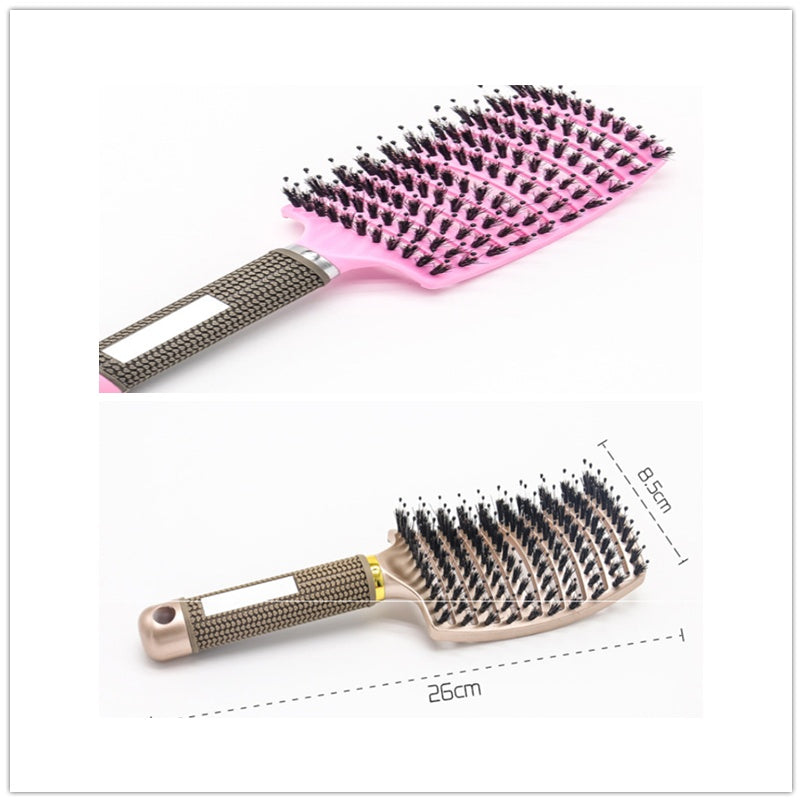 Women Detangler Hair Brush Bristle Nylon Scalp Massage