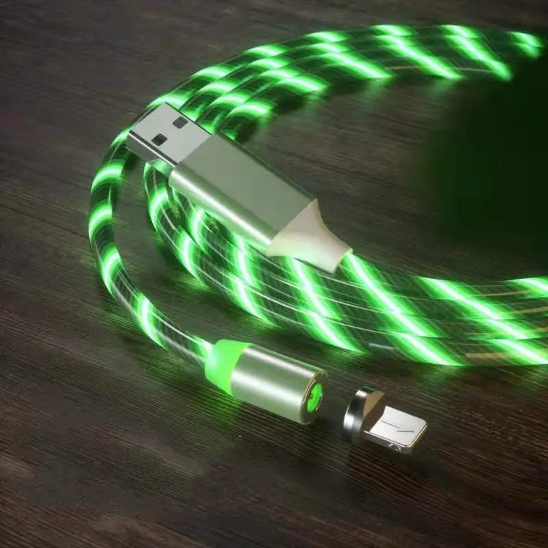 Magnetic Charging Cable Streamer Fast Charging Cable Lighting Micro USB Cable LED Magnet Charger Type-C Cable Weselleverythingnow