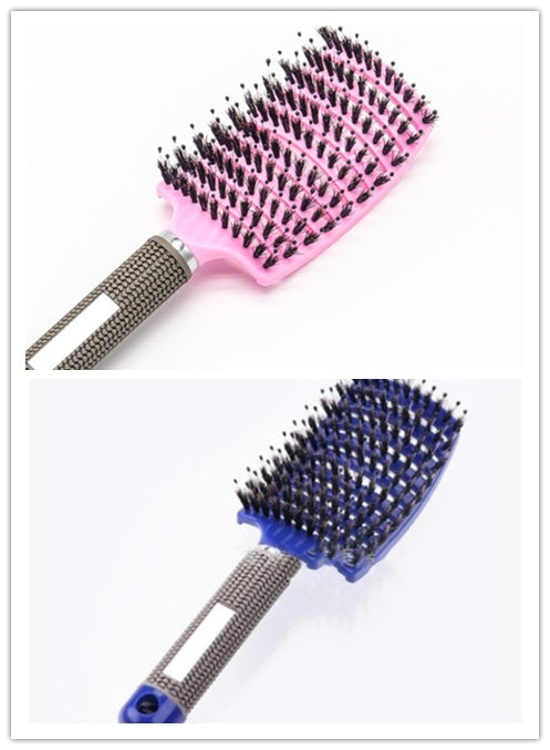 Women Detangler Hair Brush Bristle Nylon Scalp Massage
