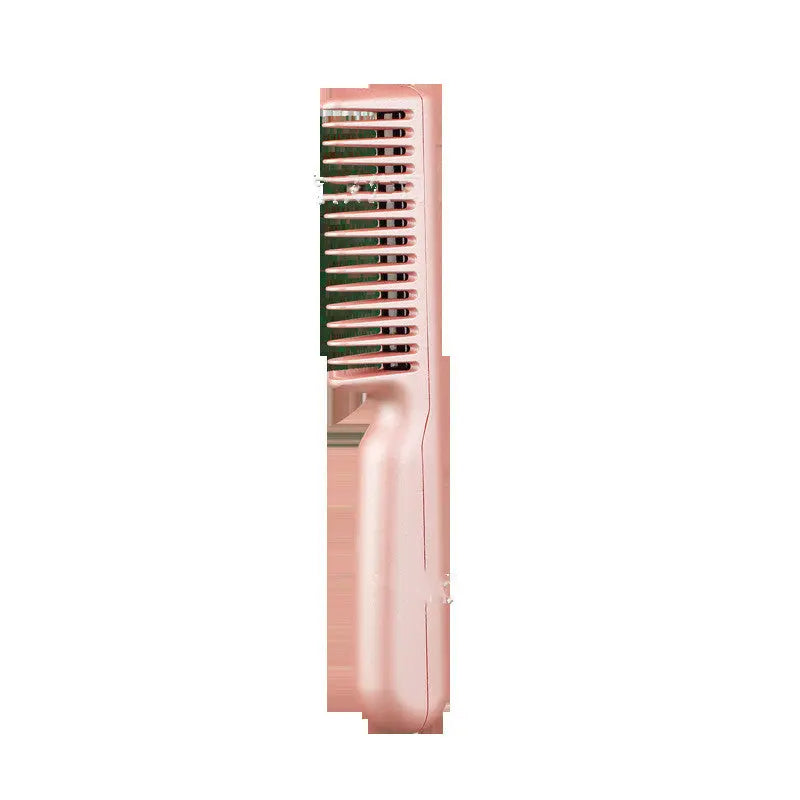 2 In 1 Wireless Straight Hair Comb Portable USB Charging Negative -Ion Smoothing Straightener Curling Comb Hair Brush Weselleverythingnow