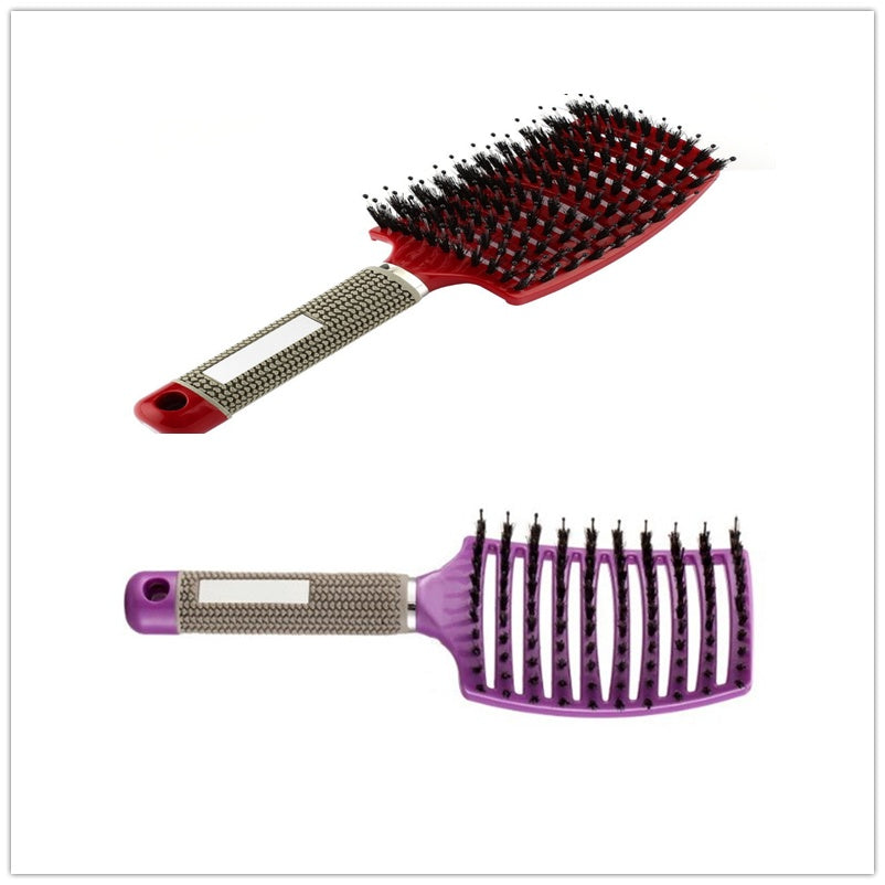 Women Detangler Hair Brush Bristle Nylon Scalp Massage