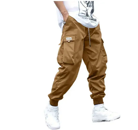 Multi-pocket Cargo Pants Men's Casual Hip-Hop Drawstring Trousers Outdoor Streetwear Sports Pant Weselleverythingnow