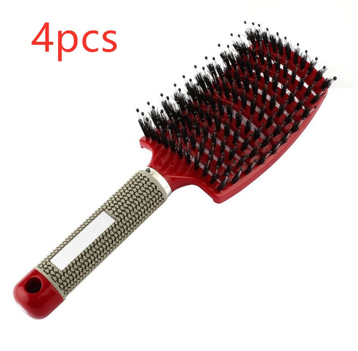 Women Detangler Hair Brush Bristle Nylon Scalp Massage