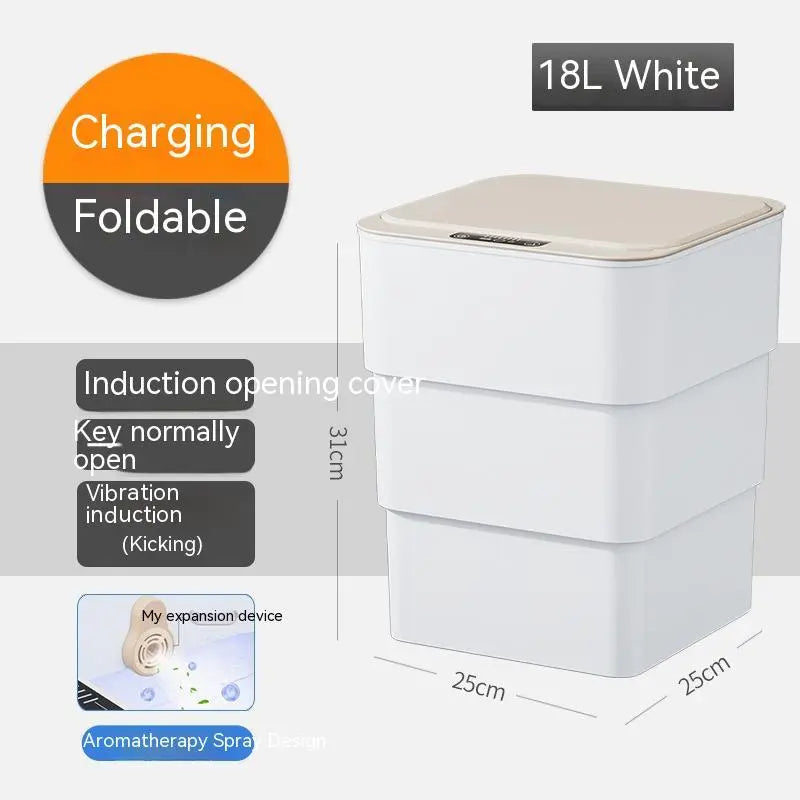 Smart Trash Can With Lid For Bedroom And Living Room Kitchen Storage Box Trash Can Induction Small Car Box Automatic Smart Dustbin Smart Trash Bin Weselleverythingnow