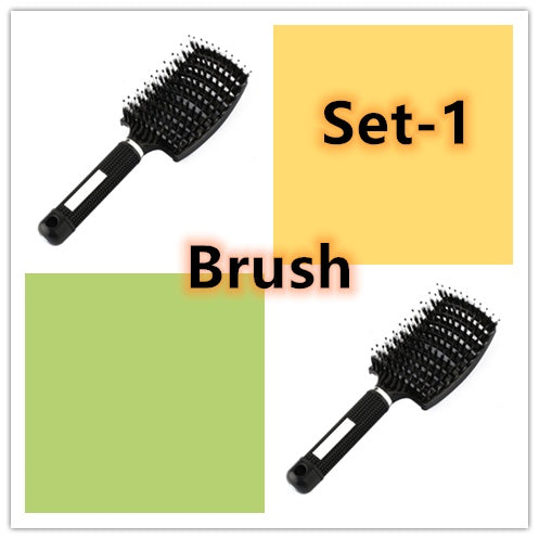 Women Detangler Hair Brush Bristle Nylon Scalp Massage