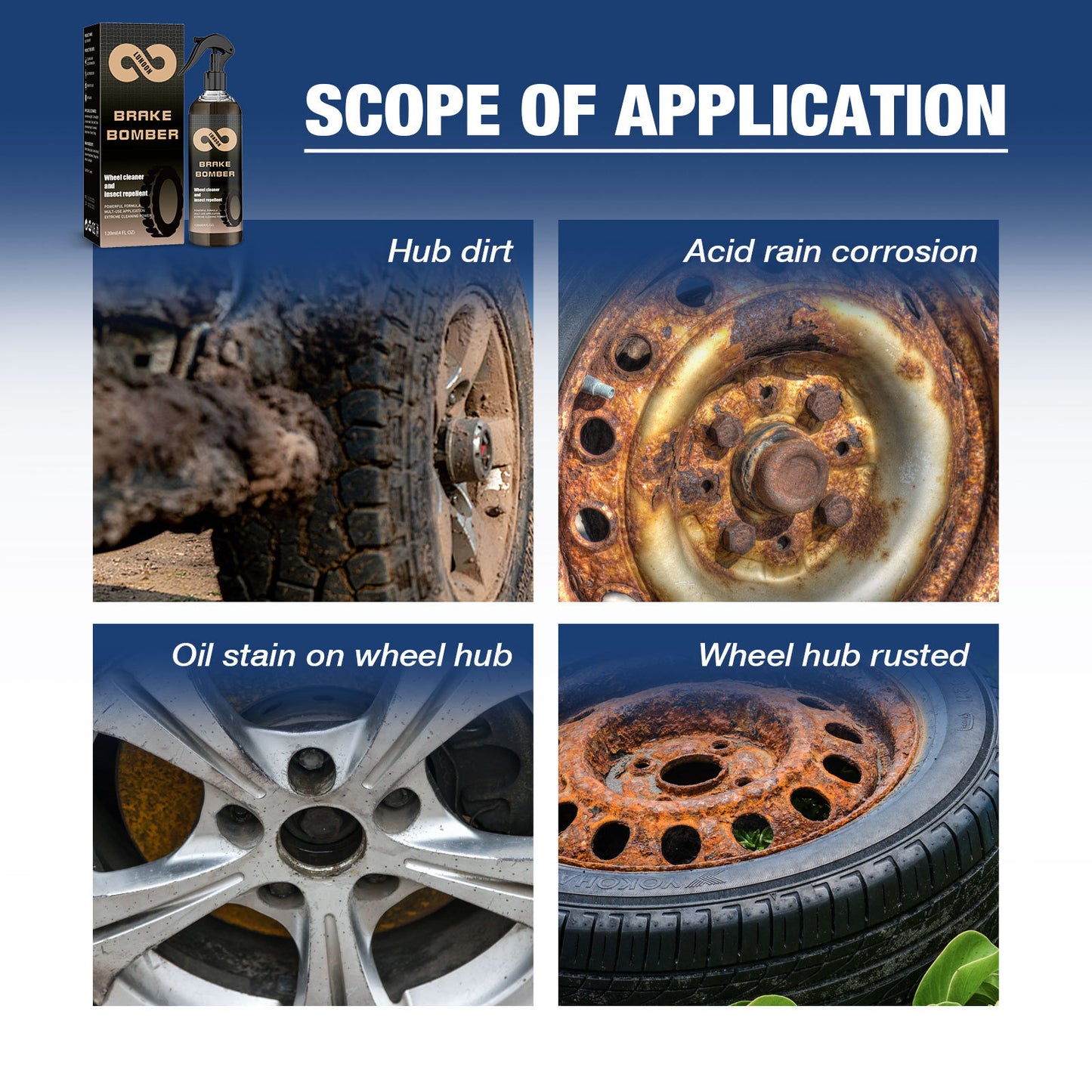 Car Brake Cleanser Car Brake Disc Rust Removal Brilliant Polish Repair Wheel Abnormal Sound Cleaner