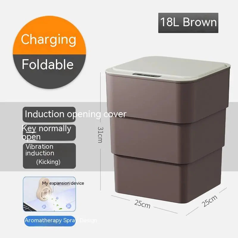Smart Trash Can With Lid For Bedroom And Living Room Kitchen Storage Box Trash Can Induction Small Car Box Automatic Smart Dustbin Smart Trash Bin Weselleverythingnow