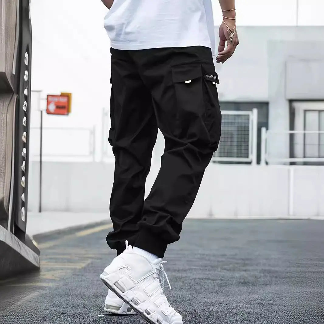 Multi-pocket Cargo Pants Men's Casual Hip-Hop Drawstring Trousers Outdoor Streetwear Sports Pant Weselleverythingnow