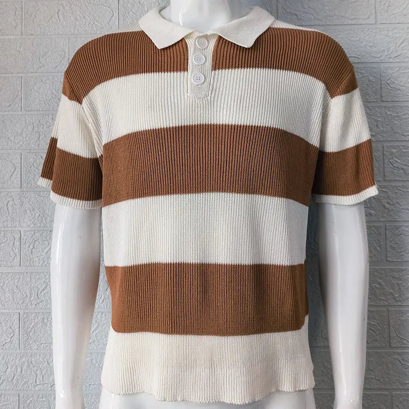 Mens Clothing Summer Fashion Lapel Sweater Short Sleeve Men Clothing Men Wears Weselleverythingnow