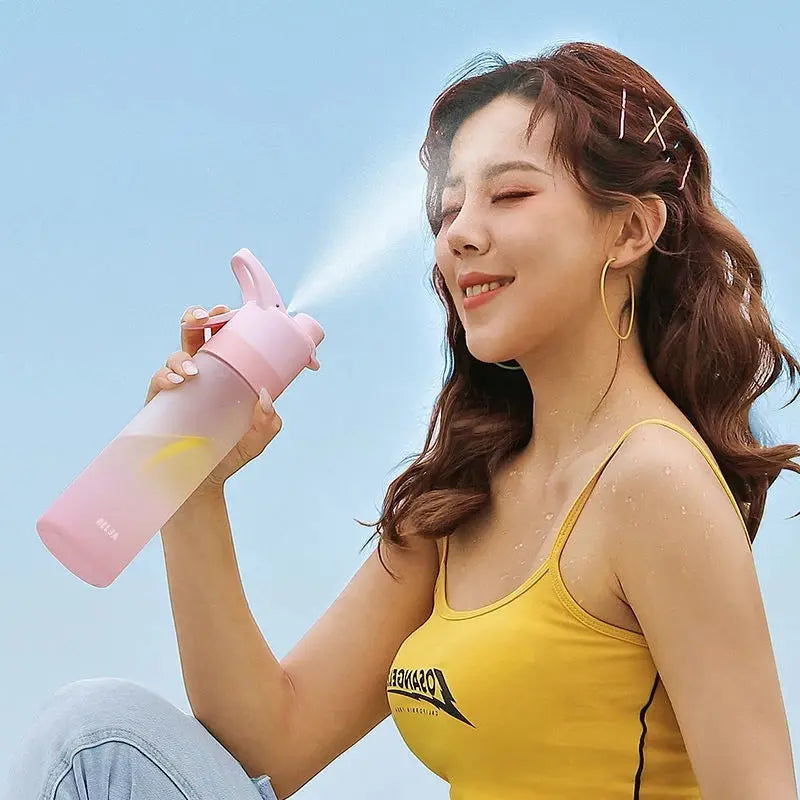 Spray Water Bottle For Girls Outdoor Sport Fitness Water Cup Large Capacity Spray Bottle Drinkware Travel Bottles Kitchen Gadgets Weselleverythingnow