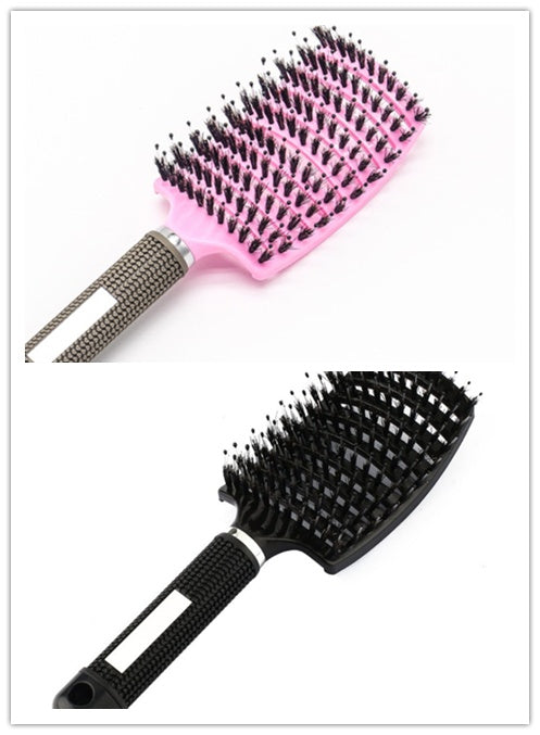 Women Detangler Hair Brush Bristle Nylon Scalp Massage
