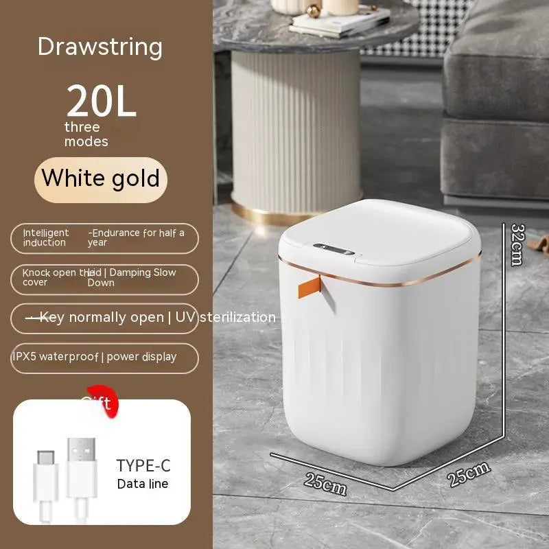 Smart Trash Can With Lid For Bedroom And Living Room Kitchen Storage Box Trash Can Induction Small Car Box Automatic Smart Dustbin Smart Trash Bin Weselleverythingnow