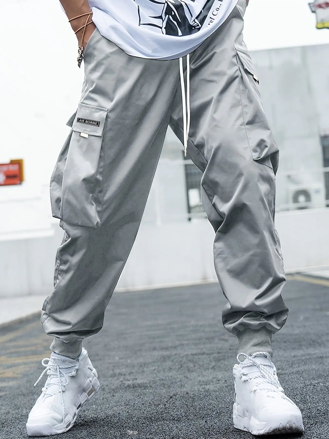 Multi-pocket Cargo Pants Men's Casual Hip-Hop Drawstring Trousers Outdoor Streetwear Sports Pant Weselleverythingnow