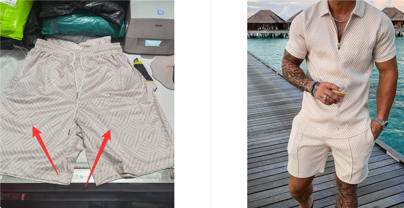 New Men's Summer Short Sleeve Shorts Casual Suit