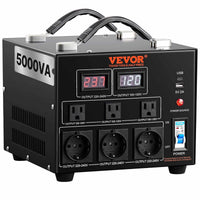 5000W Spannungswandler Transformator AC 110V⇋220V Transformer Wandler 3x US NEMA 5-15R 3-polige / 3x Europäische Shucko-Ausgangssteckdosen, 1x 5V-USB-Anschluss Und 1x Typ-C-Buchse Weselleverythingnow