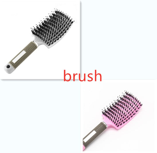 Women Detangler Hair Brush Bristle Nylon Scalp Massage